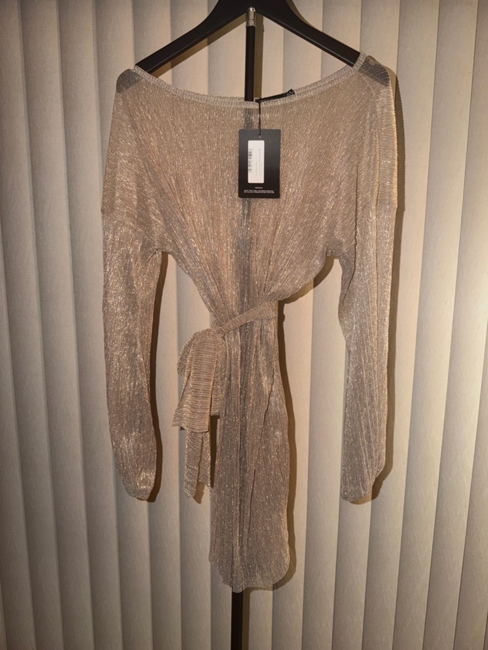 PrettyLittleThing Metallic Champagne Knit Top
